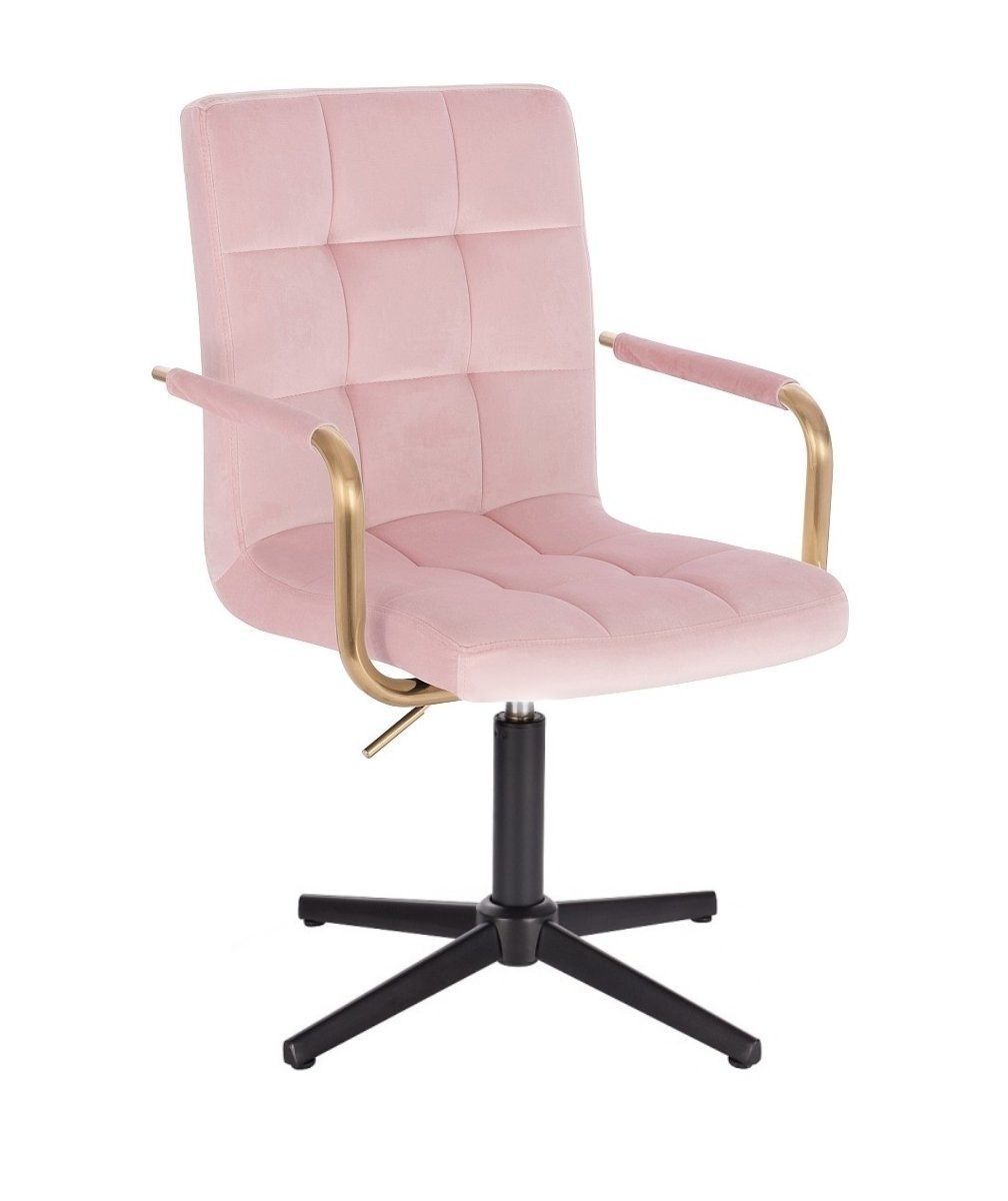 LuxuryForm Kosmetická židle VERONA GOLD VELUR na černém kříži - růžová