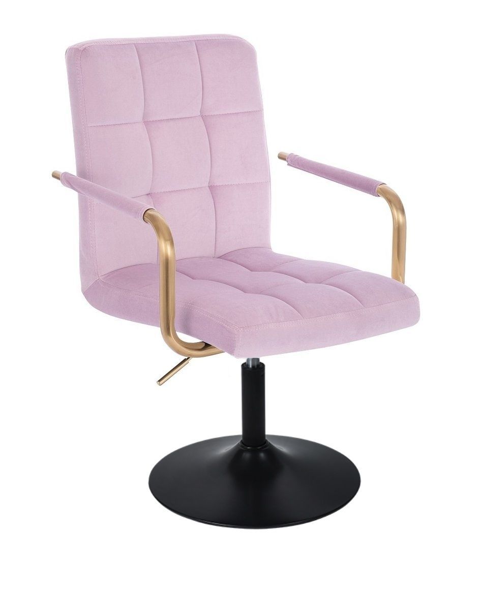 LuxuryForm Kosmetická židle VERONA GOLD VELUR na černém talíři - levandule
