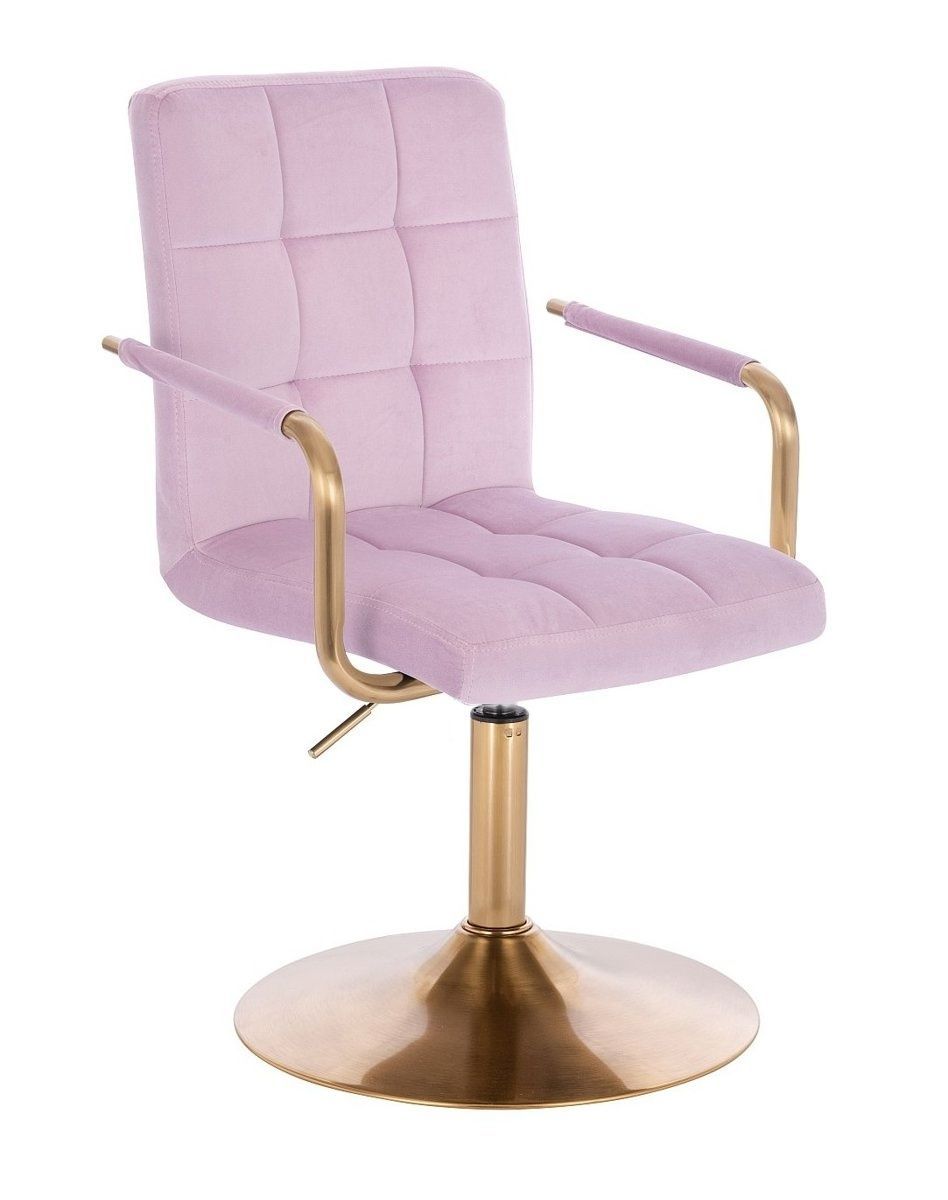 LuxuryForm Kosmetická židle VERONA GOLD VELUR na zlatém talíři - levandule