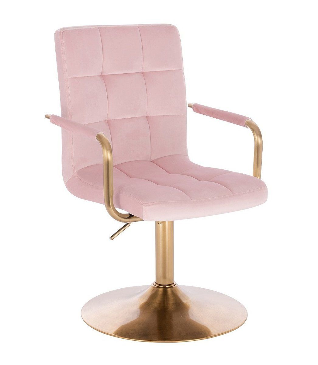 LuxuryForm Kosmetická židle VERONA GOLD VELUR na zlatém talíři - růžová