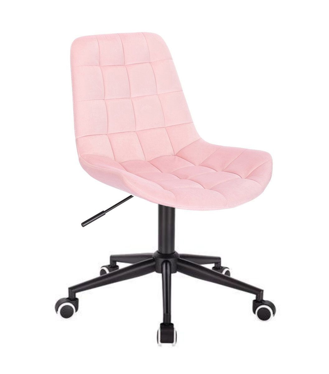 LuxuryForm Kosmetická židle PARIS VELUR na černé podstavě s kolečky - světle růžová