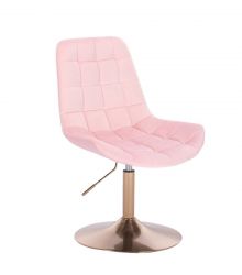 Kosmetická židle PARIS VELUR na zlatém talíři - světle růžová
