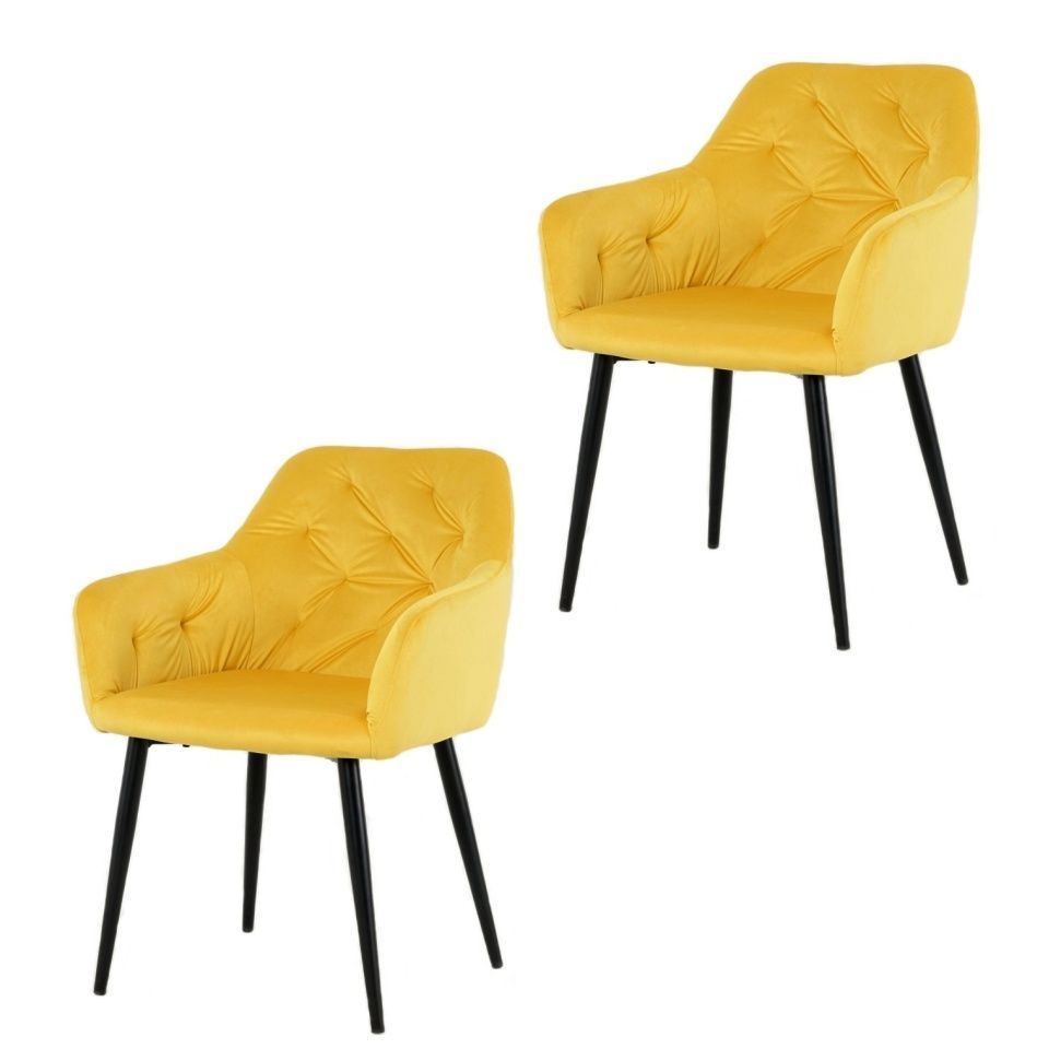 LuxuryForm Židle Atlanta - žlutá - SET 2 ks