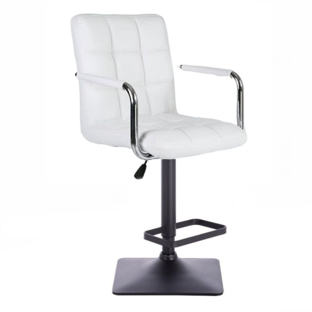 LuxuryForm Barová židle VERONA na černé podstavě - bílá