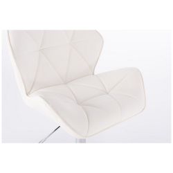 Kosmetická židle MILANO na podstavě s kolečky bílá