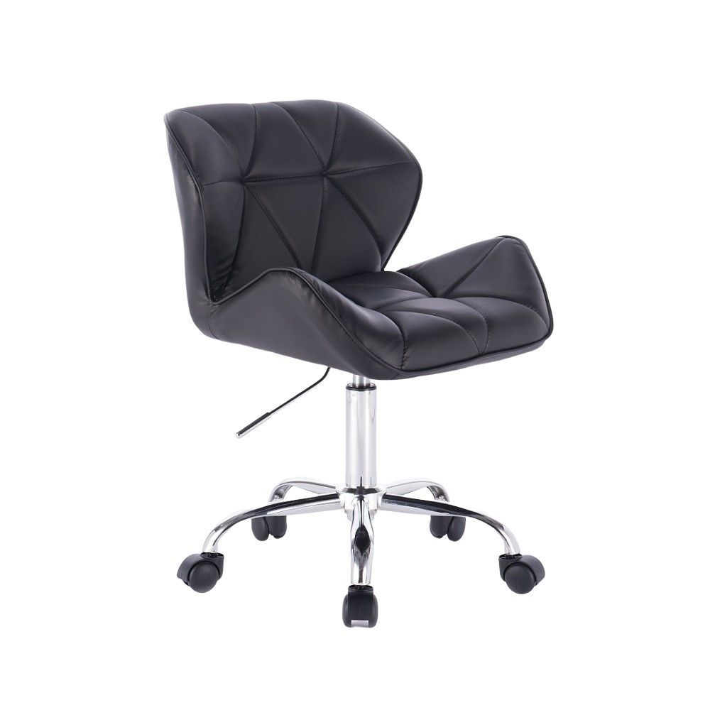 LuxuryForm Kosmetická židle MILANO na podstavě s kolečky - černá (VPT)