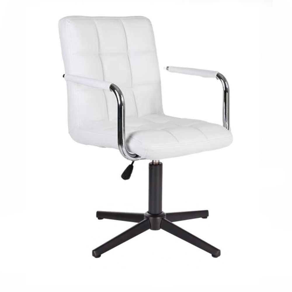 LuxuryForm Kosmetická židle VERONA na černém kříži - bílá (VPT)