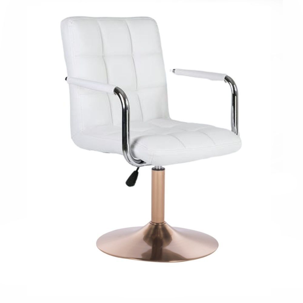 LuxuryForm Kosmetická židle VERONA na zlatém talíři - bílá
