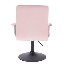 Kosmetická židle VERONA VELUR na černém talíři - růžová