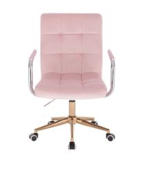 Kosmetická židle VERONA VELUR na zlatém talíři - růžová LuxuryForm