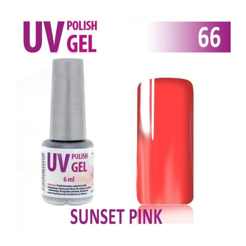 66.UV gel lak na nehty hybridní SUNSET PINK 6 ml (A)